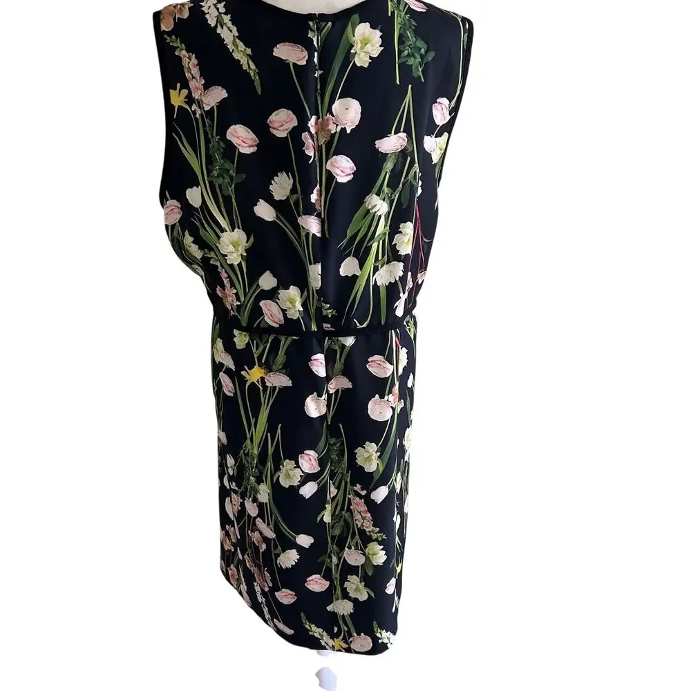 Victoria Beckham for Target Floral Dress 3X Black Sleeveless Midi Plus Size